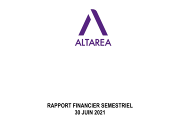 Rapport financier semestriel 2021