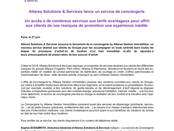 Altarea Solutions & Services lance un service de conciergerie