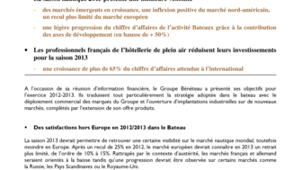 2013-01-31 : BENETEAU : Exercice 2012-2013 : le Groupe affirme son profil de plus en plus mondial