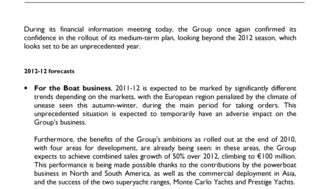 2012-01-26 : BENETEAU : Financial information meeting 26-01-2012