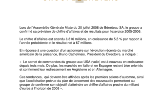 2006-07-20 : Assemblée générale 20 juillet 2006 commentaires