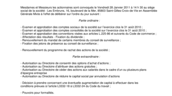 2010-12-24 : Avis VPC AG BSA