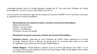 2014-01-31 : BENETEAU : AG du 31-01-2014