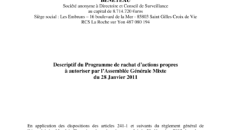 2011-01-28 : Descriptif programme rachat