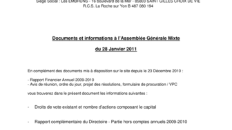 2011-01-28 : Documents complémentaires AG