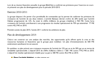 2011-01-27 : Prévisions réunion analystes