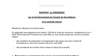 2009-02-27 : Rapport du président