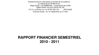 2011-05-03 : Rapport semestriel 2010-2011