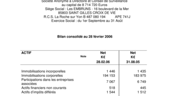 2006-02-28 : Rapport semestriel 28-02-2006