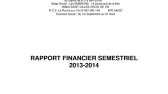 2014-04-30 : BENETEAU : Rapport Semestriel 2013-2014
