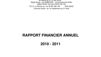 2011-12-23 : BENETEAU : Rapport Financier Annuel 2010-2011