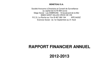 2013-12-20 : BENETEAU : Rapport Financier Annuel 2012-2013