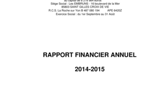 2015-12-23 : RAPPORT FINANCIER ANNUEL 2014-2015