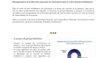 2009-06-04 : Réorganisation de la direction générale