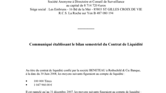 2008-07-07  Communiqué établissant la bilan semestriel du contrat de liquidité.pdf