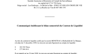 2009-01-12  Communiqué établissant la bilan semestriel du contrat de liquidité.pdf