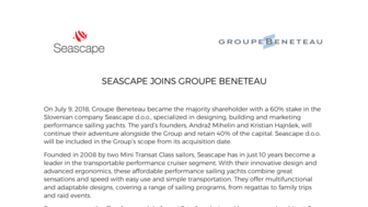 180712 Seascape joins Groupe Beneteau Press Release