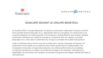 180712 Seascape rejoint le Groupe Beneteau Communiqué de presse