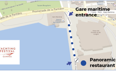 Access Map to the Panoramic Restaurant - Cannes Yachting Festival