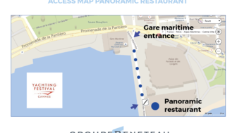 Access Map to the Panoramic Restaurant - Cannes Yachting Festival