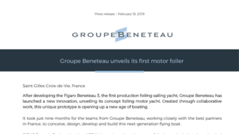 190218 CP Groupe Beneteau_First motor foiler