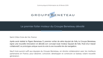 190218 CP Groupe Beneteau_Premier foileur moteur dévoilé