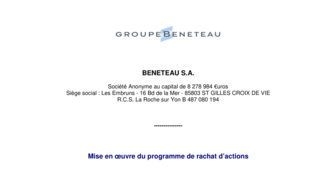 190212 BENETEAU Mise en oeuvre programme rachat d'actions
