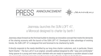 JEANNEAU Press Release SUN LOFT 47