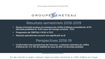 190429 BENETEAU Résultats S1 2018-2019