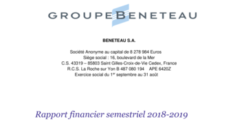 190430 BENETEAU Rapport Financier Semestriel 2018-2019