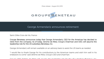 190826 PressRelease Groupe Beneteau_GArmendariz announces retirement