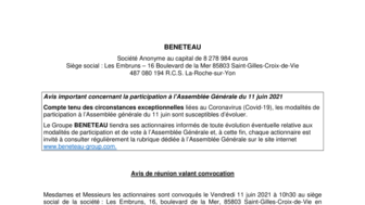 210507 BENETEAU Avis de réunion-convocation AGM du 11-06-2021