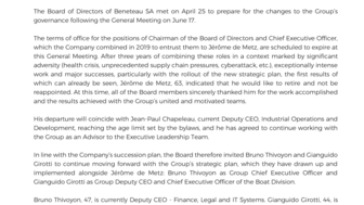 220425 BENETEAU Evolution of the governance