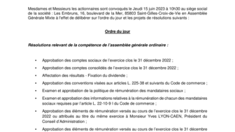 230510 BENETEAU Avis de réunion valant convocation AGM du 15-06-2023