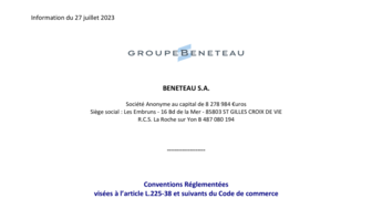 230727 BENETEAU Convention réglementée avec BENETEAU FOUNDATION