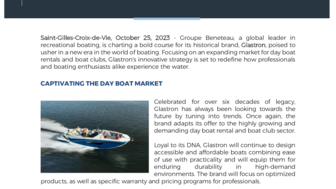231025 - PR Groupe Beneteau - Glastron & Your Boat Club