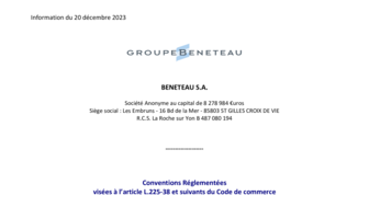 231220 BENETEAU Convention réglementée avec GBI S.P.A.