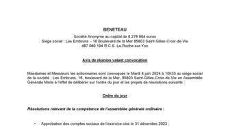 240429 BENETEAU Avis de réunion valant convocation AGM du 4-06-2024
