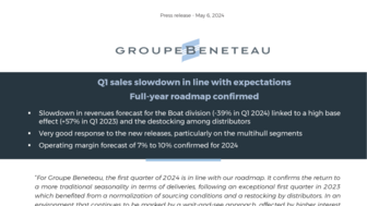 240506 BENETEAU PR Q1 2024 Revenue