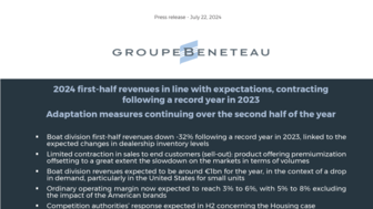 240722 BENETEAU PR Revenue-H1-2024