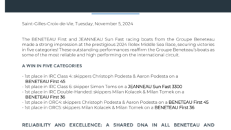 PRESS RELEASE GROUPE BENETEAU  Rolex Middle Sea Race 2024.pdf