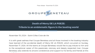 241119-Groupe Beneteau Press Release - Merry de La Poeze tribute