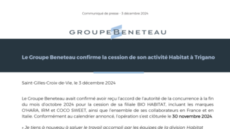 241203 - Communiqué Groupe Beneteau CESSION HABITAT DEC 2024
