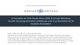 A l’occasion du Paris Nautic Show 2025, le Groupe Beneteau dévoile une programmation ambitieuse avec la présentation de 30 modèles d’exception.pdf