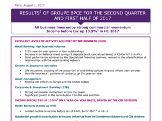 Press release  Q2-17 and H1-17 Results of Groupe BPCE