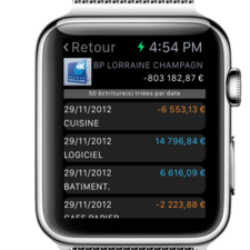 Suite Entreprise Watch - Liste des écritures - Apple Watch