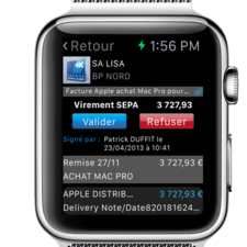Suite Entreprise Watch - Validation d'un flux - Apple Watch