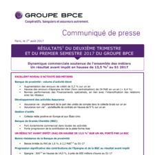 Communiqué de presse - Résultats T2 2017 du Groupe BPCE