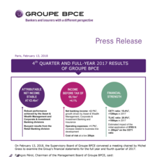 [ Press release ] Q4-17 an FY 2017 Results of Groupe BPCE