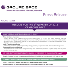 [Press release] Q1-18 Results of Groupe BPCE
